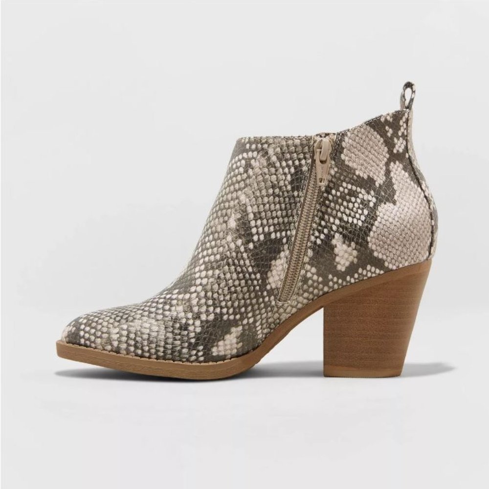Jameson Faux Leather Snake Double Zip Bootie - Picture 4 of 5
